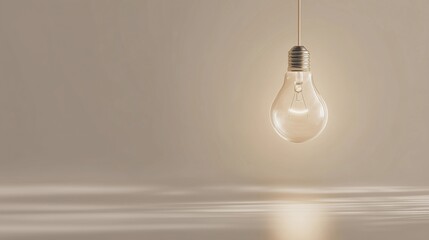 Light bulb isolated on beige background,copy space,creative and inspiration concept.