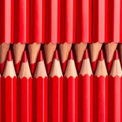 Red pencils arranged in a repeating pattern