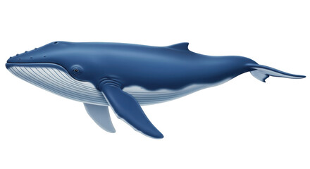 Isolated Humpback Whale in Deep Blue Illustration, Marine Mammal, Aquatic, Ocean Creature