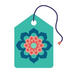 Decorative gift tag with floral design