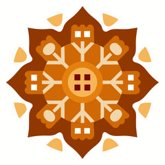 Geometric autumnal mandala design