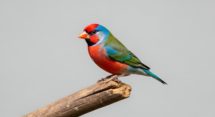 Obraz premium Bird on wooden branch