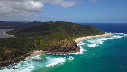 Fototapeta premium Coastal landscape aerial view