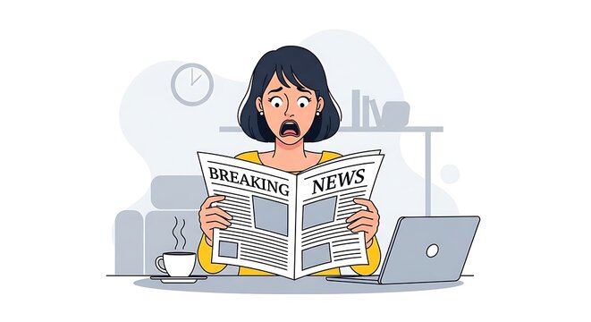 Shocked News Reader.