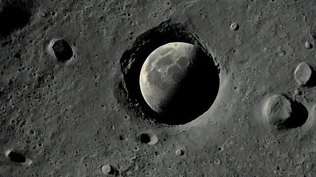 Moon Cratered Texture Shown in Sharp Detail