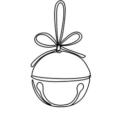 Christmas Jingle bells one line art drawing 