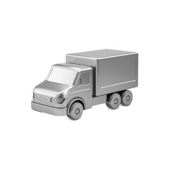 white truck isolated on white