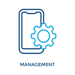 Management Icon Outline Color Style. Vector Illustration For Graphic Design