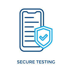 Secure Testing Icon Outline Color Style. Vector Illustration For Graphic Design