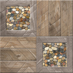 old wooden floor with pebbles