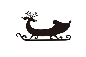 Silhouette minimalist sleigh decoration.