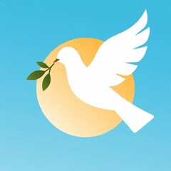 Dove with Olive Branch – International Day of Peace Illustration