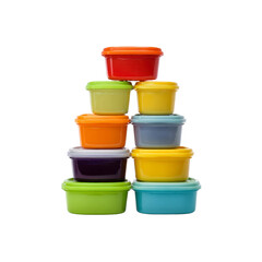 Stack of Colorful Plastic Food Storage Containers