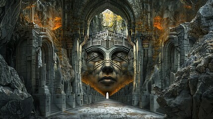 Obraz premium Surreal Dreamscape Mosaic Blending Nature's Landscape