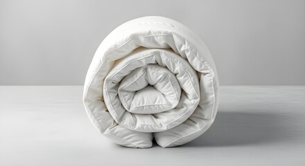 Rolled white duvet