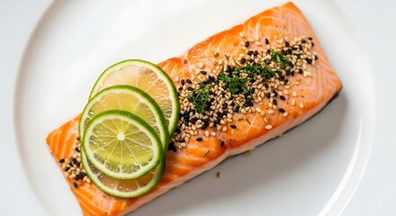 Delicious Baked Salmon with Lime.