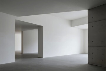 Simplistic and Clean Interior Space with Empty Rooms
