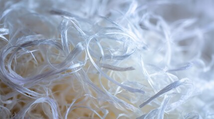 Artistic macro shot of tissue paper fibers, soft focus, delicate textures