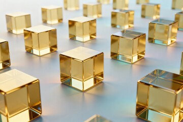 Abstract Geometric Golden Cubes