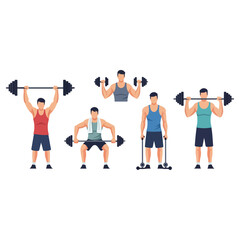 Diverse Fitness Enthusiasts Engaging in Weightlifting Exercises for Strength.