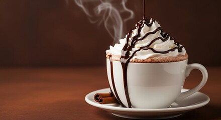 Hot Chocolate in a Cup with Whipped Cream.