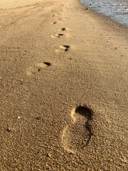 footprints on the beach