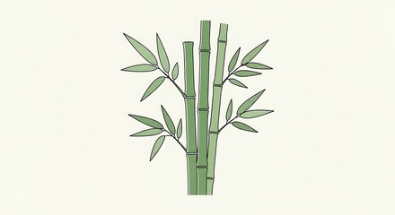 Naklejka premium Bamboo Stalks Illustration.