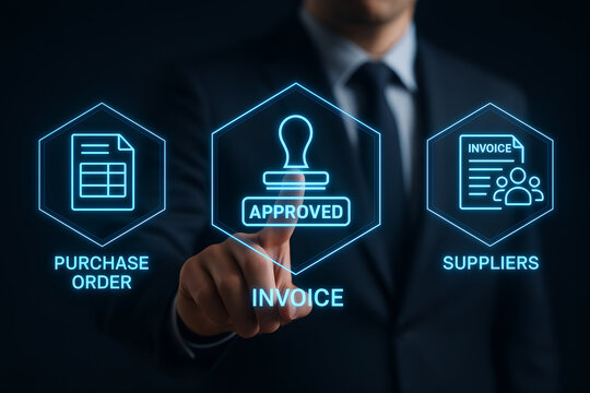 Invoice approval process with purchase order and suppliers