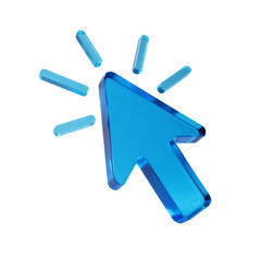 Blue Computer Cursor with Glowing Light Effect