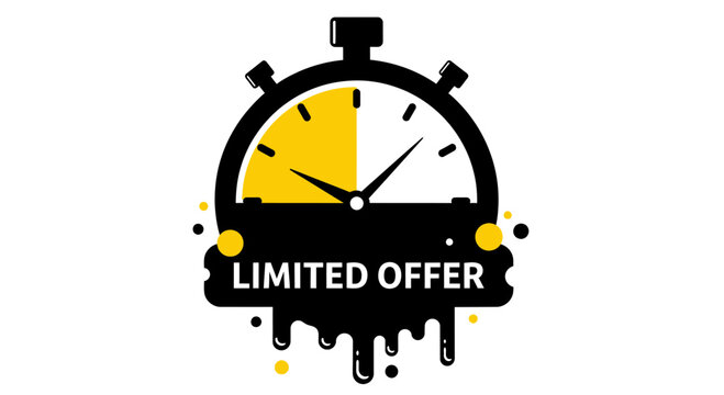 Grab this limited offer fast with a dynamic stopwatch icon, urging immediate action