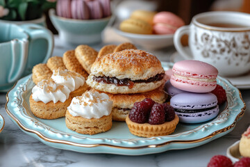 Fototapeta premium Traditional English Tea Experience with Classic Accompaniments