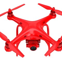 Red drone, top view