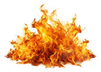 Fire flame isolated on white background ,PNG. AI Generated.