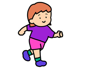 笑顔で走る女の子