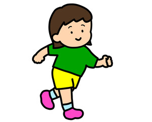笑顔で走る女の子
