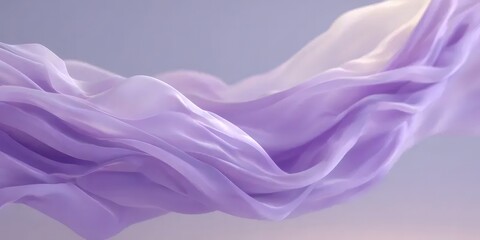紫色の布地の波がライトパープルの背景に