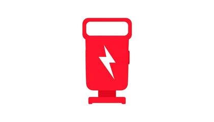 Red electric charging station icon