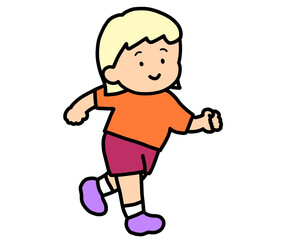 笑顔で走る女の子