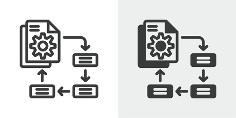 Project Plan Icon Set in Outline and Mixed Style Vector Illustration