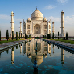 The Taj Mahal isn’t just white marble—its colors change with the sky. 🌅 Pink at dawn, dazzling white at noon, and golden under moonlight, it reflects time itself. 