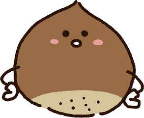 밤 캐릭터 일러스트 귀여운 단풍 가을 먹는밤 밤송이 동글 둥근 감성 디자인 캐릭터 그림 스톡이미지