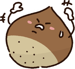 밤 캐릭터 일러스트 귀여운 단풍 가을 먹는밤 밤송이 동글 둥근 감성 디자인 캐릭터 그림 스톡이미지