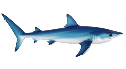 Isolated Mako Shark Side View, Realistic Rendering of Open Water Predator, Ocean Life