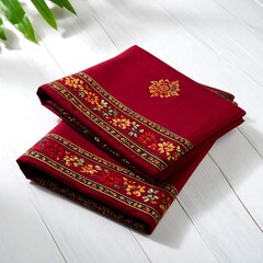 Red embroidered tablecloths