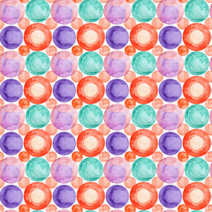 Watercolor Polka Dot Pattern – Vibrant Rainbow Circles