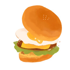 月見バーガーのイラスト