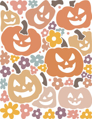 Autumn Spooky Halloween Clipart Witch Pumpkin Ghost Scary Season T Shirt Graphics
