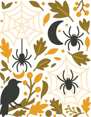 Spooky Autumn Halloween Clipart Pumpkin Ghost Witch Scary Season T Shirt Graphics