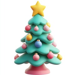 Christmas tree with ornaments christmas illustration decoration.
