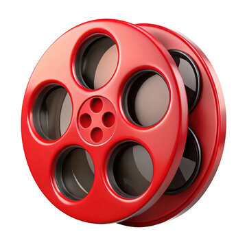3d cinematic film reel icon for vintage movie and entertainment production title should be unique, creative and subject oriented